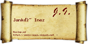 Jankó Inez névjegykártya